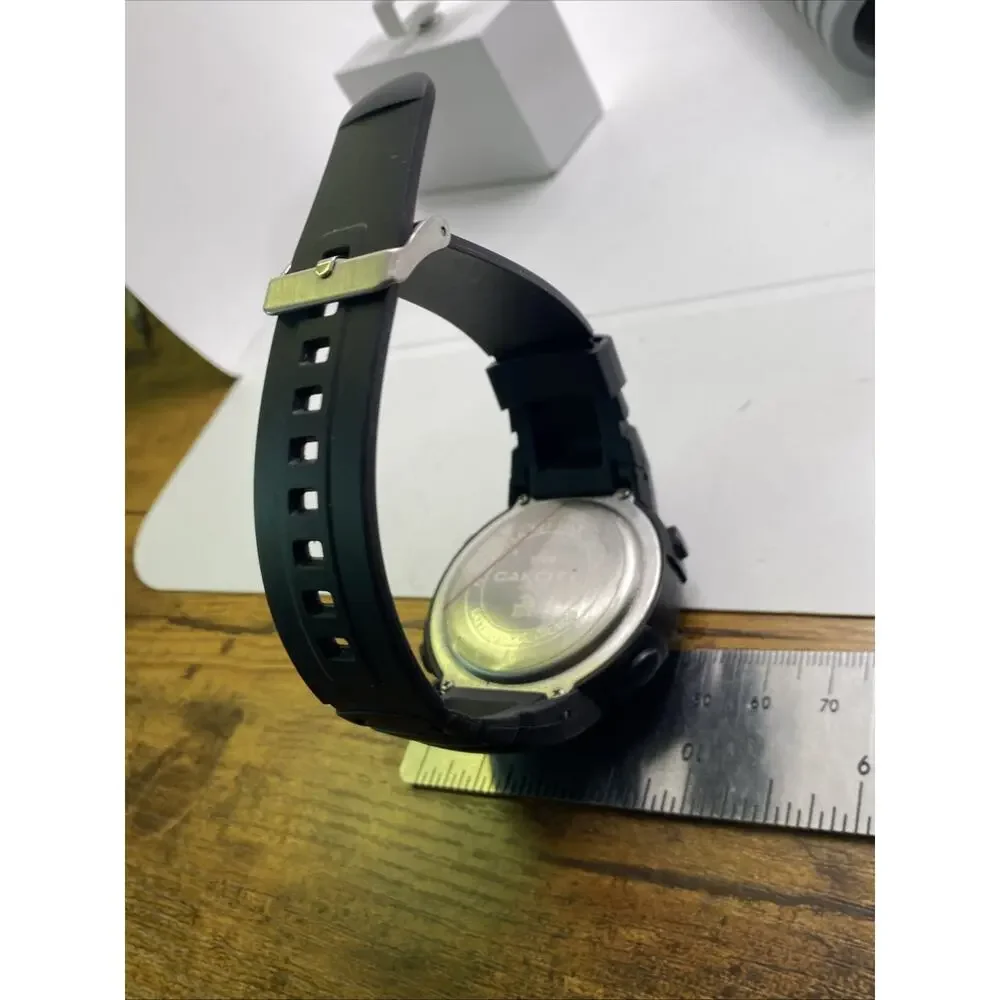 Mens Multi Function Black Sports Watch New Battery